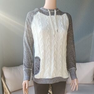 Cozy Gray and Cream Women's Hoodie